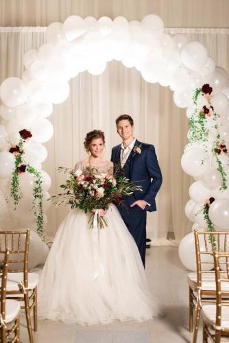 White Organic Wedding + Floral Arch